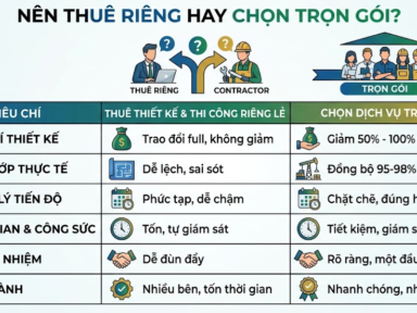 NÊN THUÊ THIẾT KẾ & THI CÔNG RIÊNG LẺ HAY CHỌN DỊCH VỤ TRỌN GÓI?